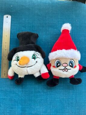 Holiday Plush Dog Toys Set – Santa & Snowman